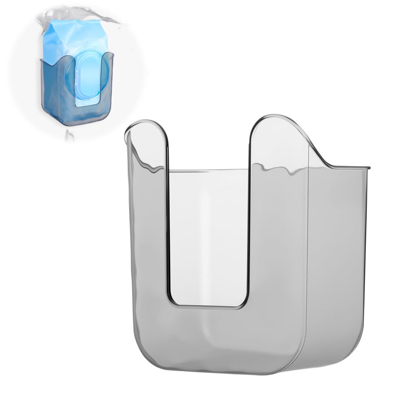 Bruislard Flushable Wipes Dispenser Wall-Mounted Tissue Box Kitchen Wipes Storage Wipe Holder for Bathroom Bedroom Kitchen Toilet (Translucent Gray) - Image 1